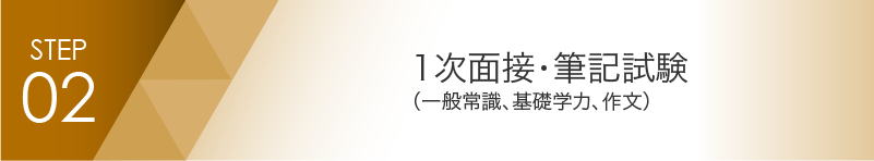 1次面接・筆記試験 （一般常識、基礎学力、作文）